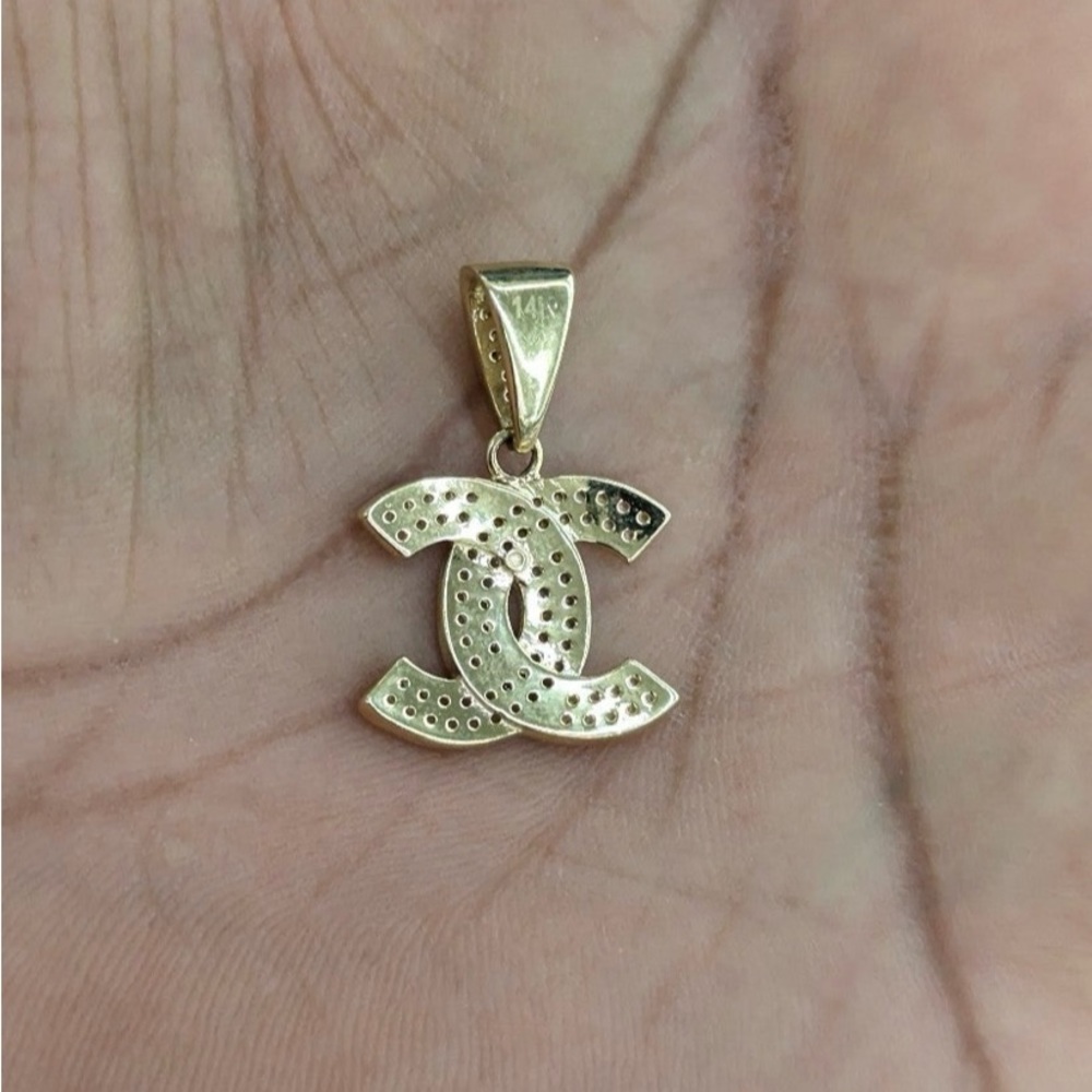 14k real gold CC pendant